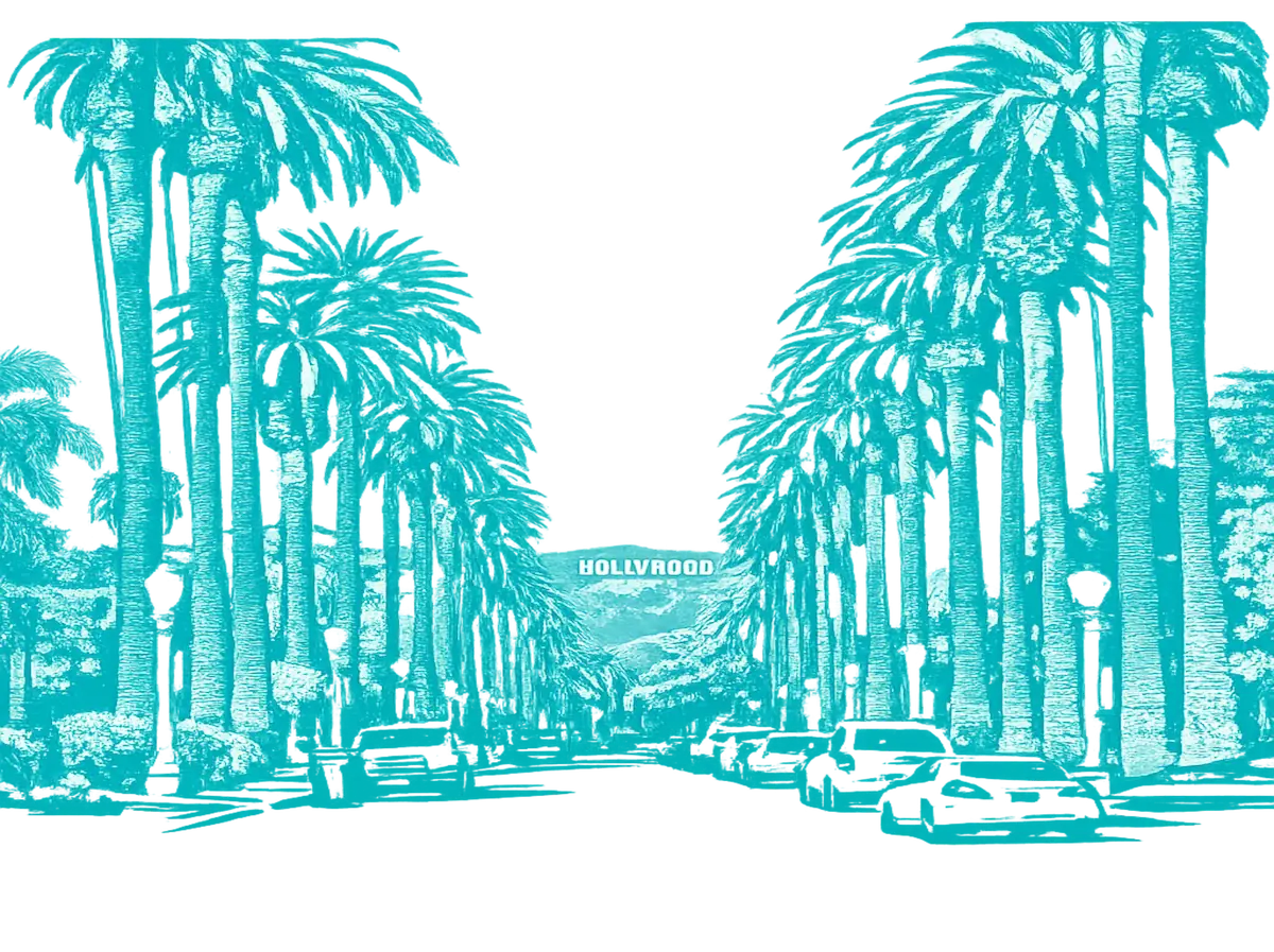 Iranian businesses in Los Angeles California city illustration