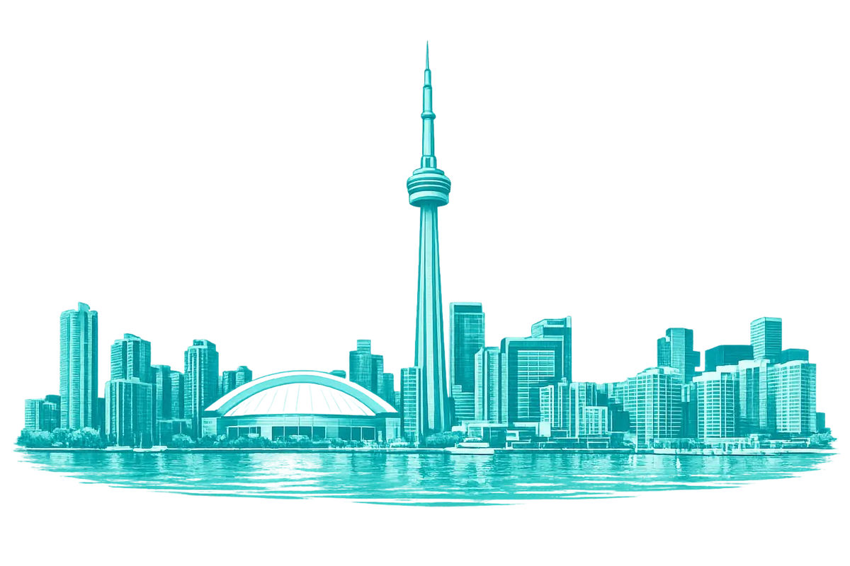 Iranian businesses in Toronto Canada city skyline